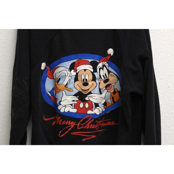 Vintage Mickey Mouse Donald Duck Goofy Christmas Sweatshirt Large - Picture 2 of 9
